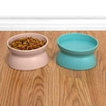 thumbnail image 4 of Kitty City Raised Cat Bowls, 2 Pack, Light Pink and Teal, 4 of 6