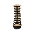 thumbnail image 6 of BLISSFUL STEP Women's Open Toe Platform Stiletto Heel Cage Heeled Sandals Black 10, 6 of 8