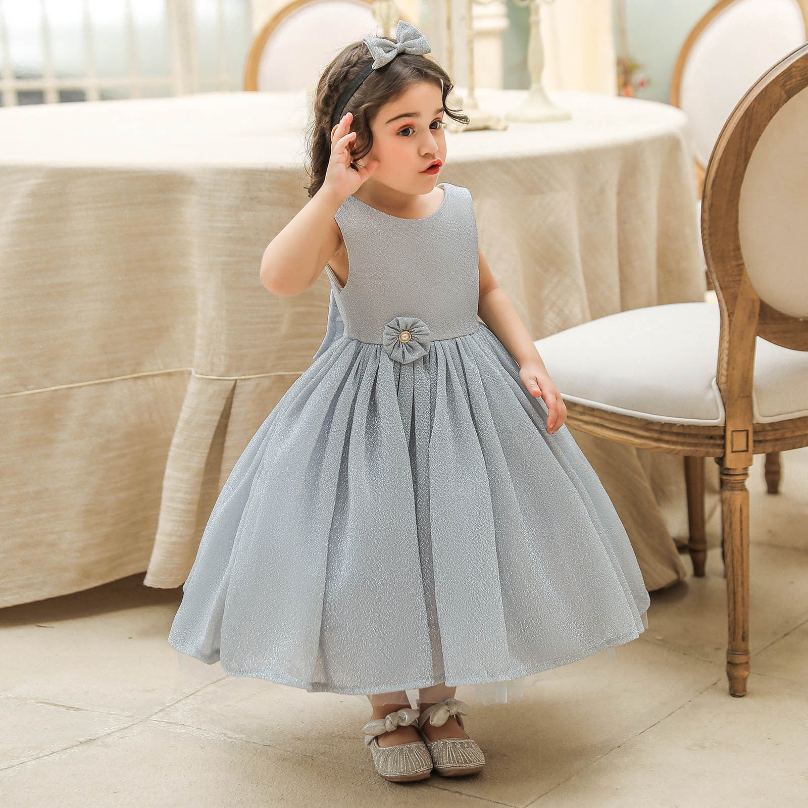 Wish Little Girls A-Line Princess Gown Kids Birthday Maxi Long Dress Baby  Pink 1-2 Years : Amazon.in: Clothing & Accessories