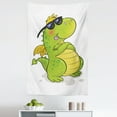 thumbnail image 1 of Dragon Tapestry, Funny Cartoon Style Character in Sunglasses Summer Vibes, Fabric Wall Hanging Decor for Bedroom Living Room Dorm, 5 Sizes, Apple Green Multicolor, by Ambesonne, 1 of 1