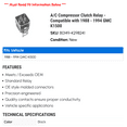 thumbnail image 2 of A/C Compressor Clutch Relay - Compatible with 1988 - 1994 GMC K1500 1989 1990 1991 1992 1993, 2 of 2