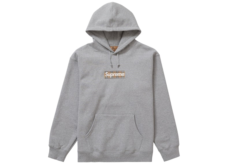 Supreme Men's Box Logo Hooded Sweatshirt (FW23) Ash Grey, from