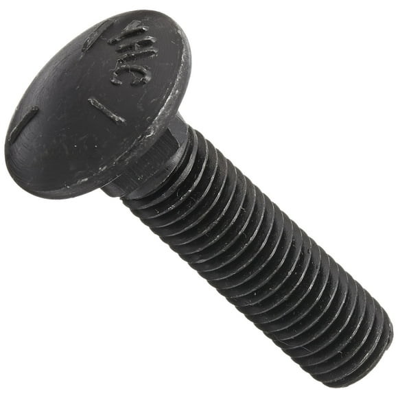 Steel Carriage Bolt, Grade 5, Plain Finish, Square Neck, Round Head, Meets ASME B18.5/SAE J429, 4-1/2" Length, Fully Threaded, 3/4"-10 UNC Threads (Pack of 5)