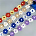 thumbnail image 4 of 15 Yards Embroidered Flower Lace Trim 25mm Wide Embroidered Applique, 4 of 20