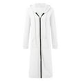 thumbnail image 5 of GEWSEY Women's Zip Up Hoodies Oversized Fleece Long Tunic Sweatshirts Casual Long Sleeve 2025 Fall Hoodie Jacket Coat (White, S), 5 of 5