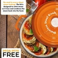 thumbnail image 2 of Bruntmor, Enameled Cast Iron Dutch Oven Casserole Dish 6.5 quart Large Loop Handles & Self-Basting Condensation Ridges On Lid (Pumpkin Spice), 2 of 8