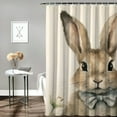 thumbnail image 2 of COMIO Easter Bunny Spring Easter Rabbit Shower Curtain Multiple Sizes for Bathroom White, 2 of 6