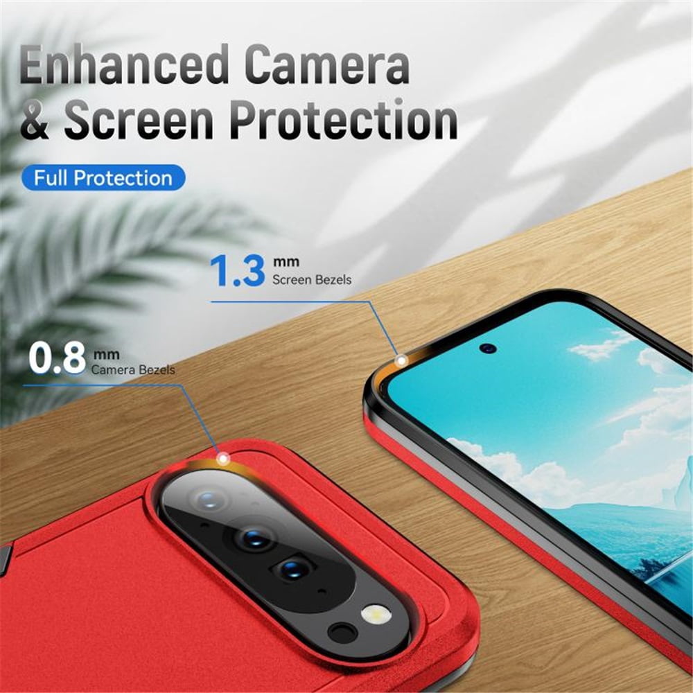 For Google Pixel 11 Pro XL Case Shockproof Rugged Full Body Protection Heavy Duty Dust/Drop Proof Cover Case​,Red&Black,For Pixel 11 Pro XL