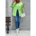 thumbnail image 3 of Solid Color Distressed Jacket, Green, Small, 3 of 5