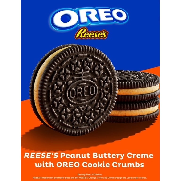 oreo　レイズ 2 x OREO REESE'S Peanut Buttery Creme Chocolate Sandwich Cookies