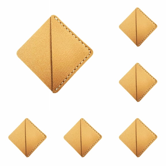 Leather Corner Bookmark, 6 Pcs Square Page Book Marks for Women, Kids, Book Accessories for Reading Lover, Cute Handmade Book Reading Gift for Book Lovers 1.8"