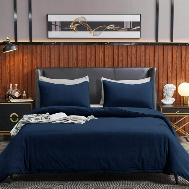 Duvet Cover King Size, Soft Washed Microfiber Duvet Cover Set, 3 Pieces