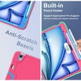 thumbnail image 6 of Dteck Case for iPad Air 13 inch 2025/2024,Shockproof Silicone + PC 3-Layer Protection Kickstand Case Heavy Duty Cover for iPad Air 13-in. M3/M2,Rose+Blue, 6 of 7