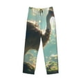 thumbnail image 6 of Uemuo Majestic Ostrich In Forest Pattern Men's Wide Leg Palazzo Lounge Pants with Pockets Light Weight Loose Comfy Casual Pajama Pants-X-Large, 6 of 9