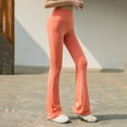 thumbnail image 4 of YWDJ Yoga Pants Flare Petite Length Women Trousers High Elastic High Waist Flared Pants Thin Yoga Pants Physical Fitness Pants Orange XL, 4 of 7