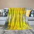thumbnail image 2 of Pratyus Yellow Gray Abstract Flannel Throw Blanket for Couch Sofa Bed Home Decor All Seasons Super Soft Blanket 40x50in, 2 of 6