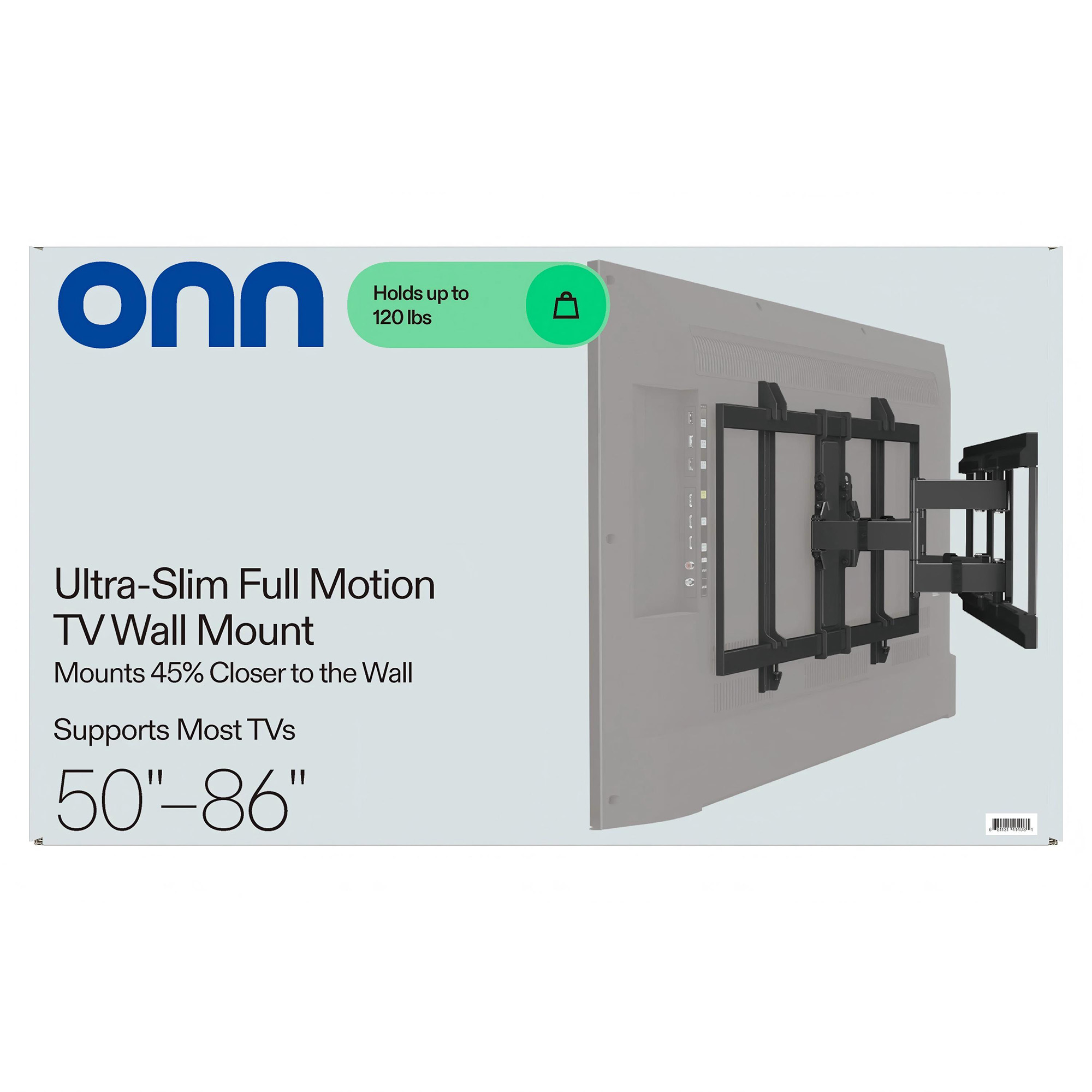onn Ultra-Slim Full Motion TV Wall Mount, 50-86 Inch, 120 lbs photo 3