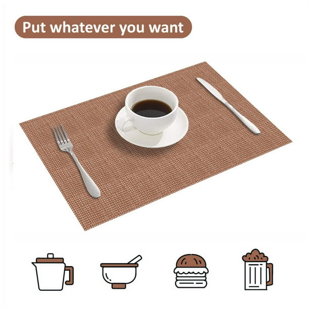 Howarmer Placemats, Washable Woven Vinyl Placemats, HeatResistant