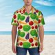 thumbnail image 2 of Balery Vegetable Camisas hawaianas de manga corta para hombre, camisas playeras de corte holgado, camisas de vacaciones con botones,XX-Large, 2 of 7