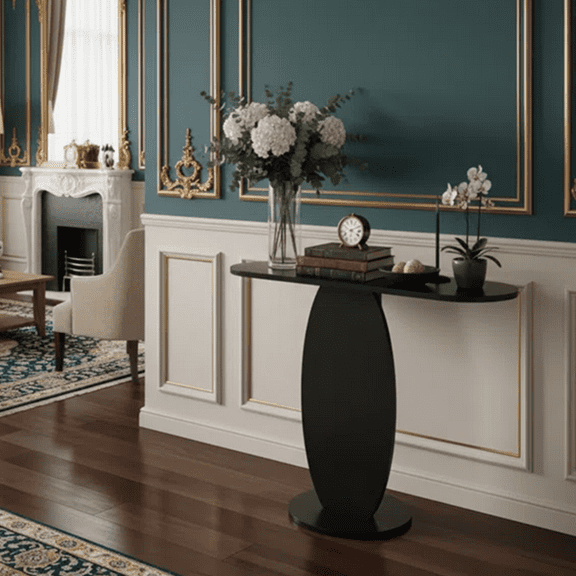 Kalea Organic Pedestal Entryway Table - Aura Sculptural Console Table