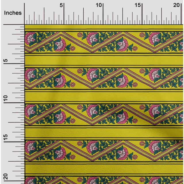 oneOone Cotton Cambric Fabric Stripe|Chevron & Floral Block Fabric Prints By Yard 56 Inch Wide