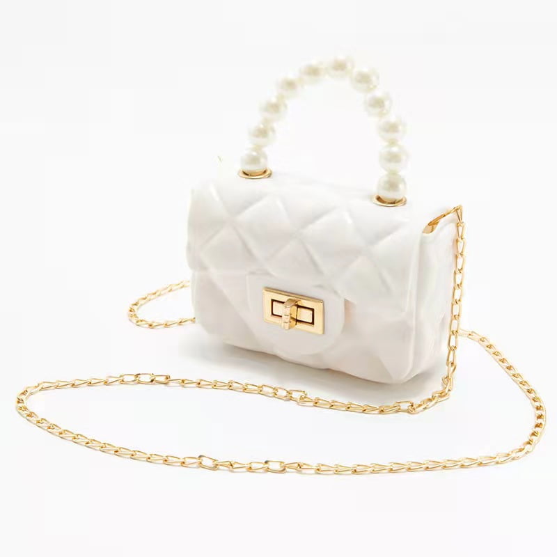 Muguding Little Girls Crossbody Purses Toddler Handbag Mini Casual Messenger Shoulder Bag For Kids White White