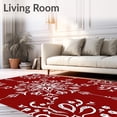 thumbnail image 2 of ODIKA 5'x7' Machine Washable Non-Slip Area Rug, Nordic Starlight Swirl Circular Decorative Accent High Traffic Rug, Red, 506142, 2 of 7