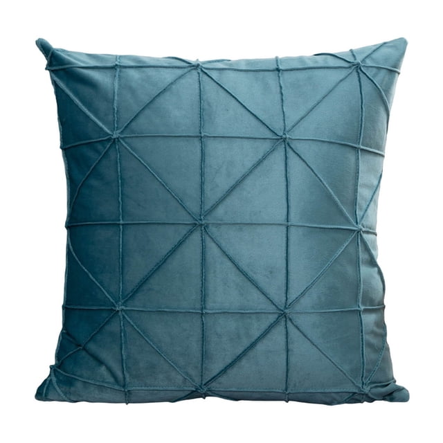 Lumbar Support Pillow Velvet Check Design 52 cm x 52 cm Soft Polyester Filling for Bed Headboard Sofa and Floor Use