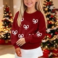 thumbnail image 2 of Atogsazn Kids Girls Knitted Sweater Childrens Casual Long Sleeve Pullover Sweaters Fall Winter Tops Clothes Wine 13-14 Years Fashion, 2 of 7