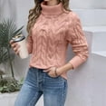 thumbnail image 5 of Wdgfv Warm Pullover Sweater Women Elegant High Neck Knitted Pullover Winter Turtleneck Top for Women Cozy Soft Loose Fit Casual Long, 5 of 8