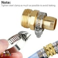 thumbnail image 5 of 2Pcs 5/8 3/4Inch Brass Garden Hose Repair Mender Kit Water Hose End Mender Male Female Hose Connector Set with 4 Stainless Steel Clamp, 5 of 8