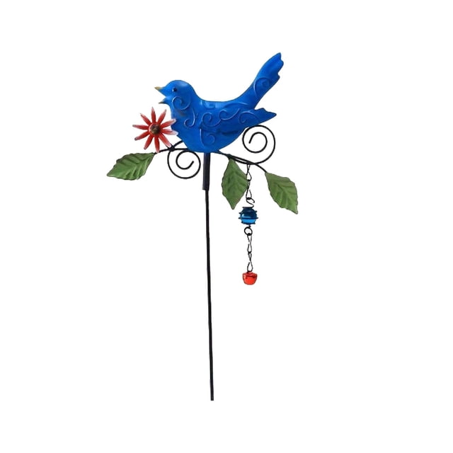 Estacas metálicas de jardín Flores decorativas para patio, jardín, decoración interior exterior con aves resistentes al tiempo