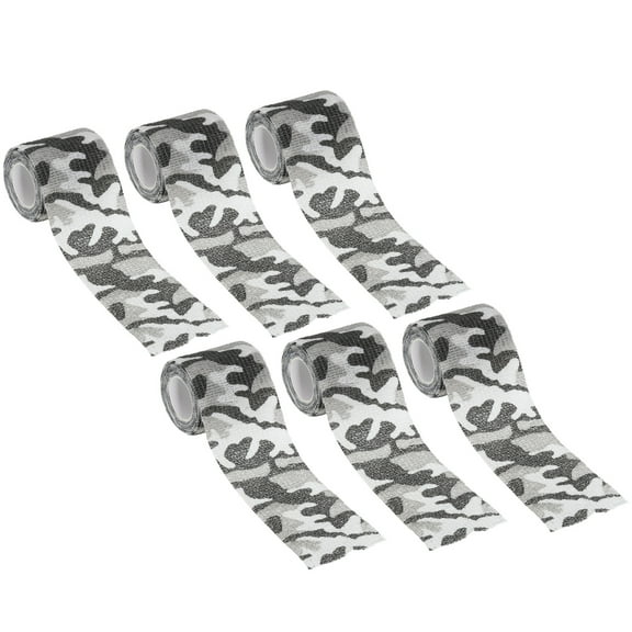Uxcell Camouflage Tape 2" x 5 Yards, 6 Pack Self Adhesive Protective Camo Tape Wrap Waterproof Bandage, Snow Land