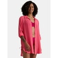 thumbnail image 4 of Time and Tru Women’s and Women’s Plus Coverup Shirt with Side Ties, Sizes XS-3X, 4 of 5