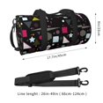 thumbnail image 4 of Xecao Colorful Geometry print Round Travel Duffel Bag is a foldable gym bag with an inner pocket, perfect for travel sports, 4 of 8