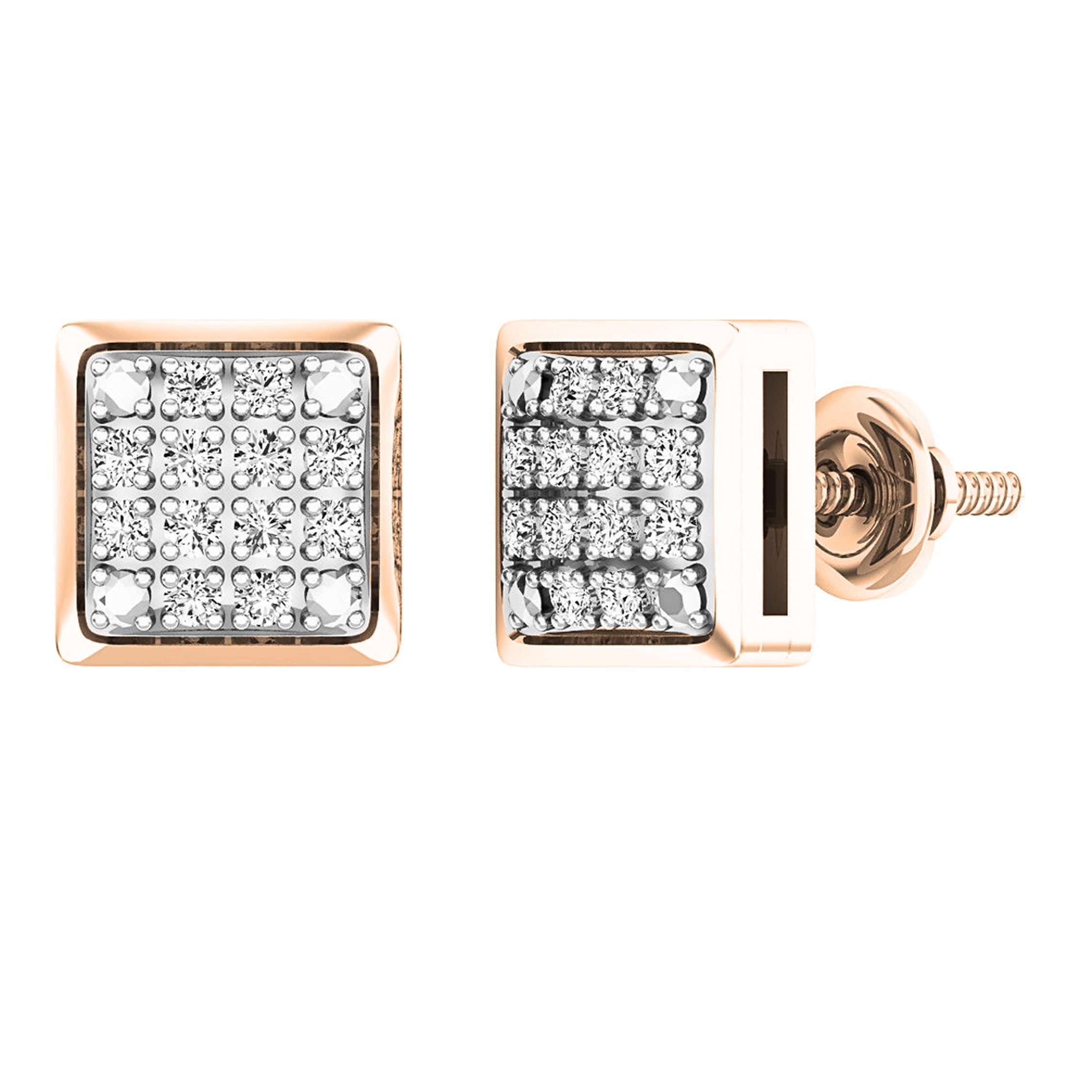 Dazzlingrock Collection Round White Diamond Stud Earrings - 0.06 Ctw In 925 Sterling Silver (Gold Plated)