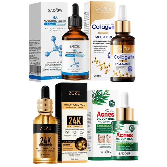 Serum Antiedad Colágeno Vitamina C Ácido Hialurónico 4pzs