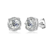 Moissanite by Cate & Chloe Jemma 925 Sterling Silver Stud Earrings 1.0TCW for Women, Gift for Her