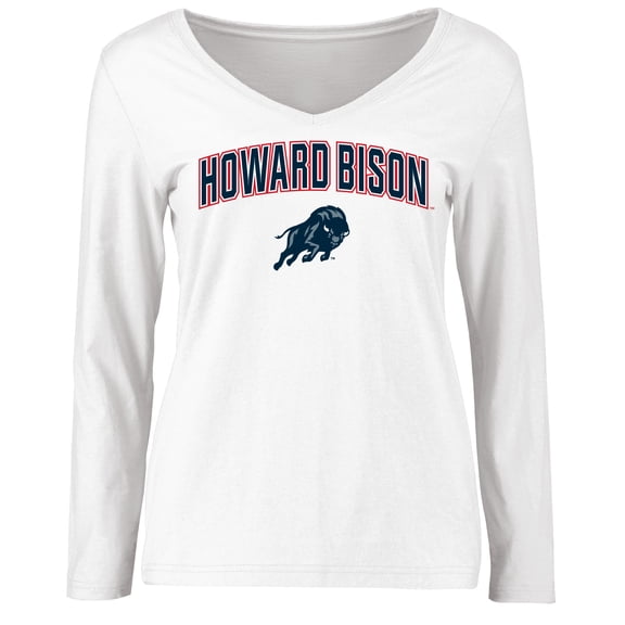 Women's White Howard Bison Proud Mascot Long Sleeve T-Shirt