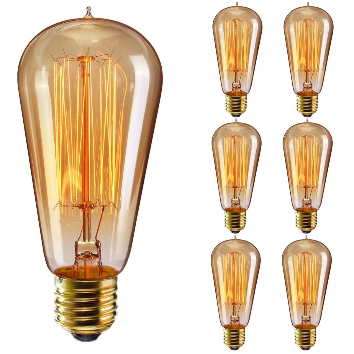 Edison Vintage ST58 E27 Incandescent Bulbs Retro Antique Dimmable 40W 3