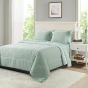 Mainstays Reversible 7-Piece Bed-in-a-Bag Comforter Set with Sheets, Sage, King