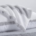 thumbnail image 4 of RUIKASI 3-Piece Queen Tufted Striped Comforter set, Chic Furry Stripe Design Bedding Quilt with 2 Pillowcases, Gray/White, 4 of 5