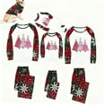 thumbnail image 4 of Zwiiyzr Family Christmas Pajamas Matching Sets for Dad Men Christmas Fashion Lattice Print Long Sleeved Jumpsuit Family Parent-Child Wear Red-Dad, 4 of 5