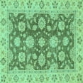 thumbnail image 1 of Ahgly Company Indoor Square Oriental Turquoise Blue Traditional Area Rugs, 8' Square, 1 of 4