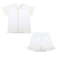 thumbnail image 1 of Conjunto de pijama de Seersucker para bebé, ropa de algodón 100%, informal, de manga larga, color blanco, venta al por mayor, 1 of 4