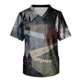thumbnail image 5 of Domuza Halloween Scrub Shirt Men Witch Castle Pattern Casual Short Sleeve V Neck Shirts Stylish Comfort Funny Medical Tops with 3 Pocket Green M, 5 of 6
