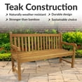 thumbnail image 3 of Sunnydaze Mission-Back Teak Garden Bench, 3 of 11