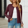 thumbnail image 3 of Posijego Women's Crewneck Cardigan Sweaters Knit Long Sleeve Cropped Cardigans Lightweight Outerwear, 3 of 9