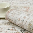 thumbnail image 3 of 9x12 Vintage Washable Rug, Non-Slip Low Pile Oriental Medallion Carpet, Ultra-Thin Non-Shedding Floor Cover for Living Room, Dining Room, Bedroom,Salmon, 3 of 8
