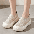 thumbnail image 4 of Willtoo Women's Lace Loafers Slip-On Soft-Soled Shoes Breathable Comfortable Flat Shoes Non Slip Lightweight Walking Shoes, 4 of 5